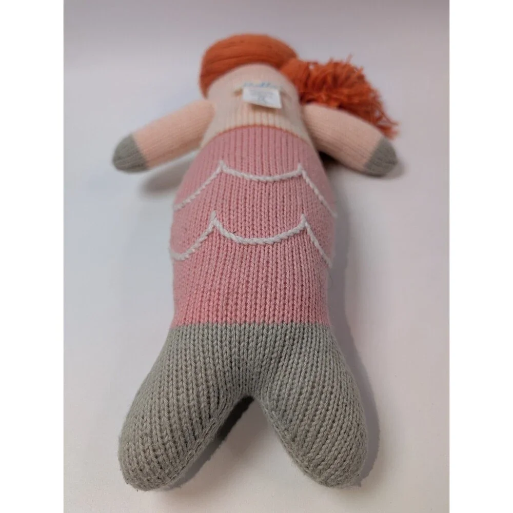 BLABLA Melody the Mermaid Knit Plush Doll Orange Hair 18” Soft Toy Pink Peru